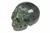 Realistic, Polished Moss Agate Skull #116547-1